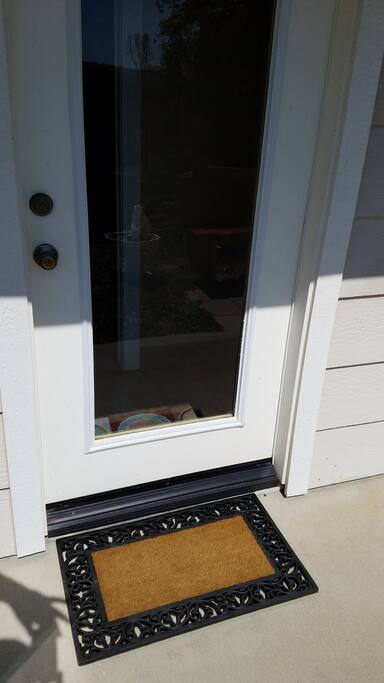 Private entry into mother-in-law quarters with its own lock and key.