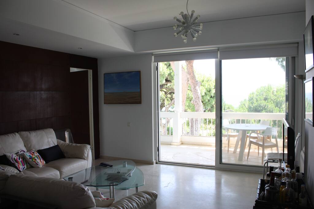 Living room looking towards the sea-view veranda.