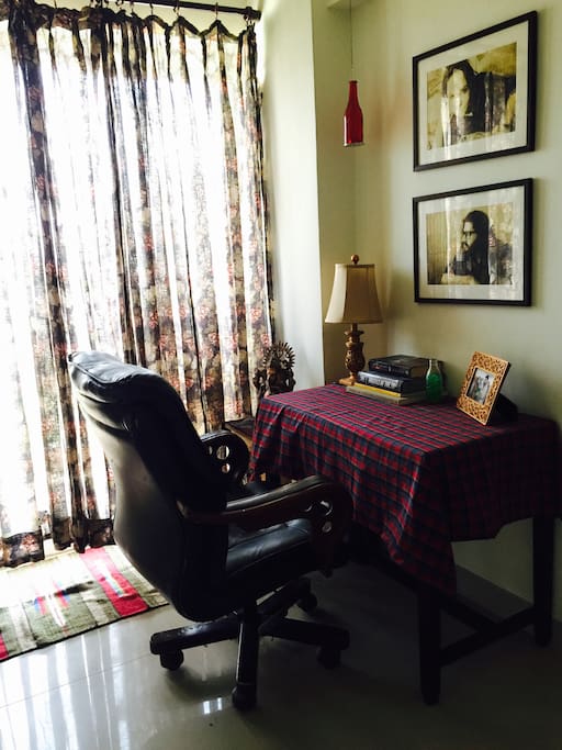 Study room with attached balcony