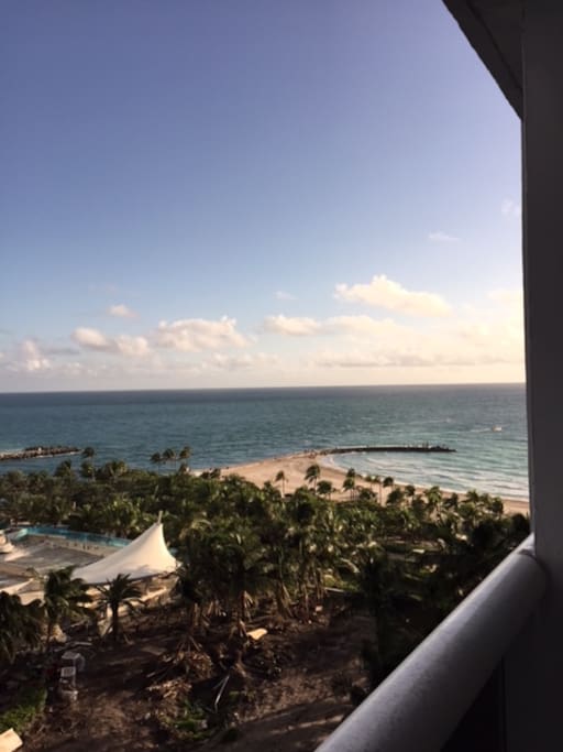 Balcony view overlooking the ocean.
