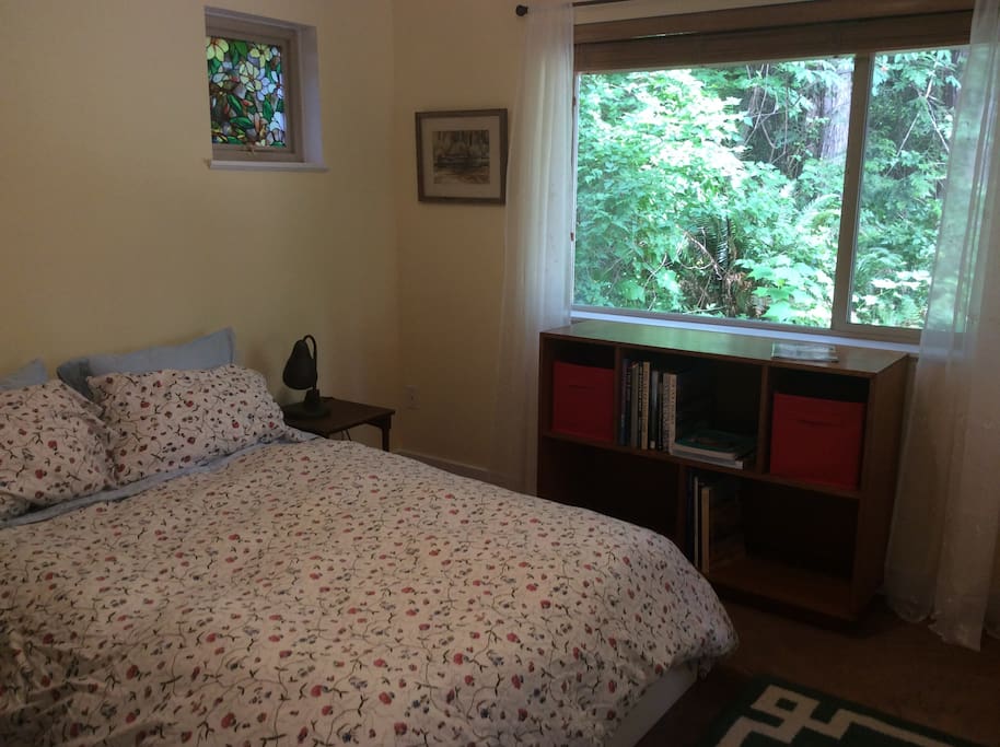 Your bedroom, looking out at forest