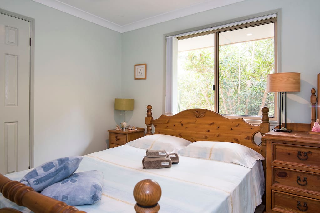 Light and airy room with built in wardrobe