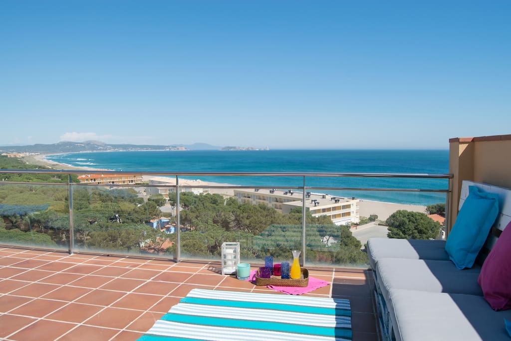 sun terrace with spectacular sea views-SA PUNTA COSTA BRAVA