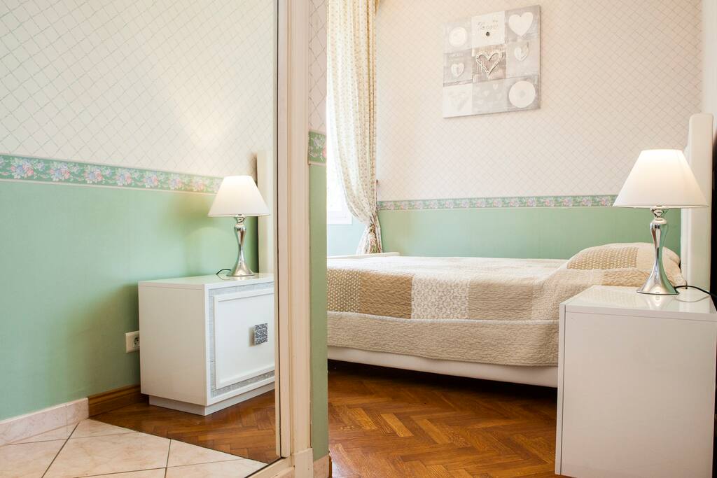 First bedroom with large double bed