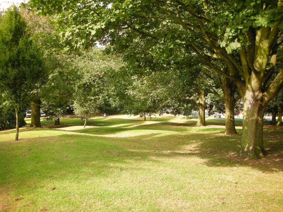 Holycroft park just a 2 minute walk from here