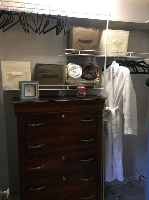 Spacious closet in master bedroom