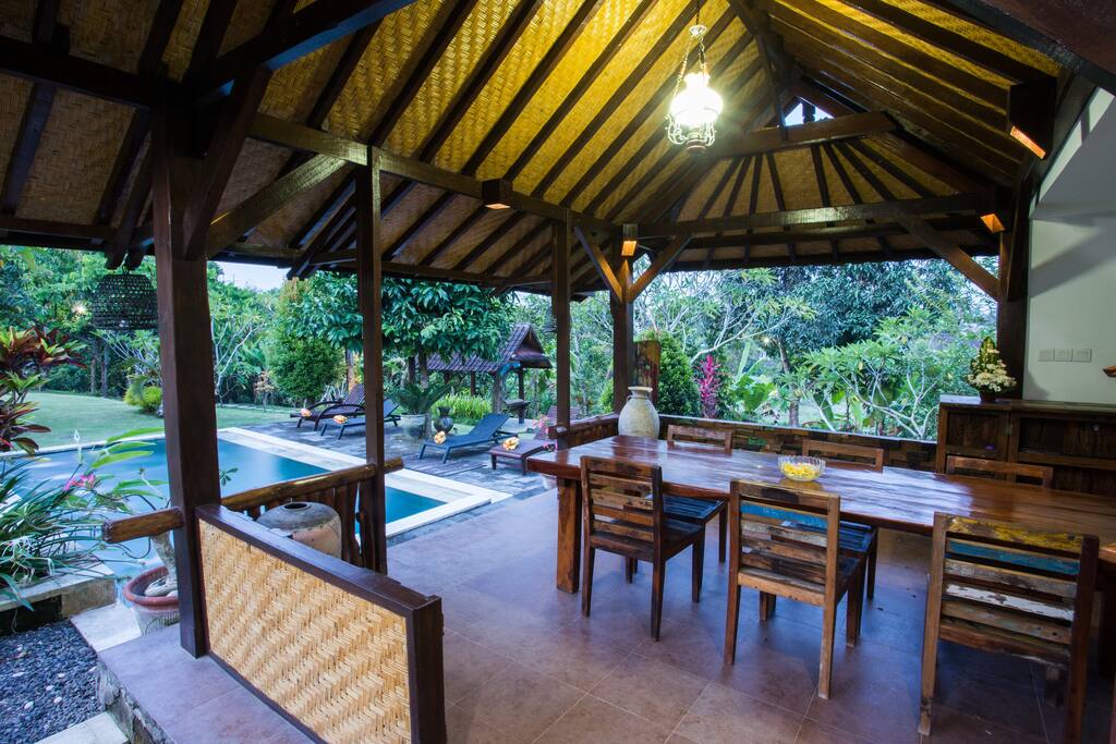 Dining pavilion by the pool