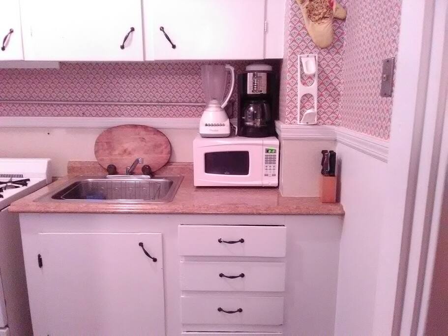 Kitchen area. Feel free to cook and use anything you need.