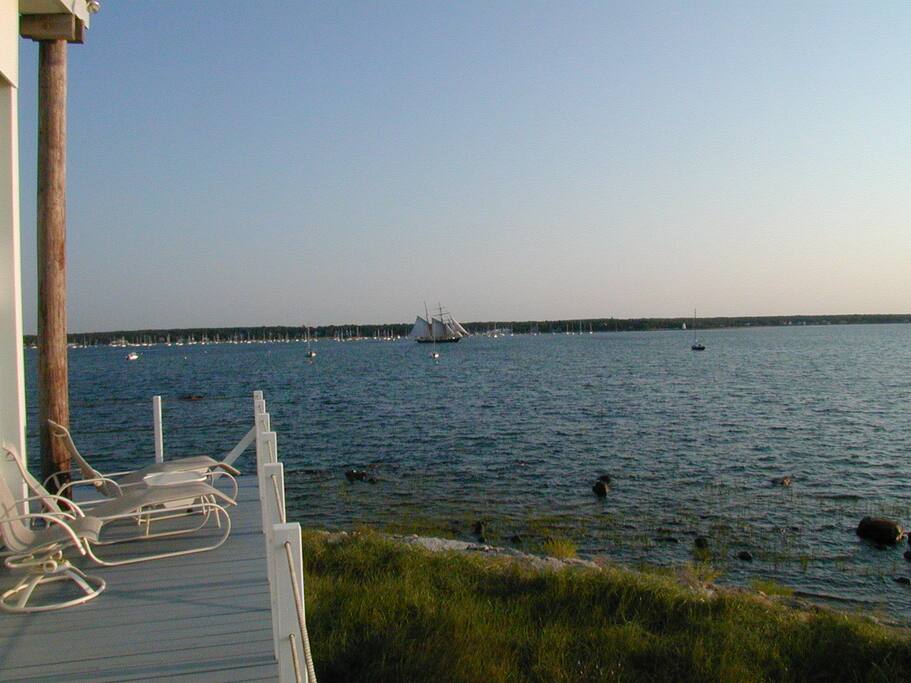 wrap-around deck offers amazing water views