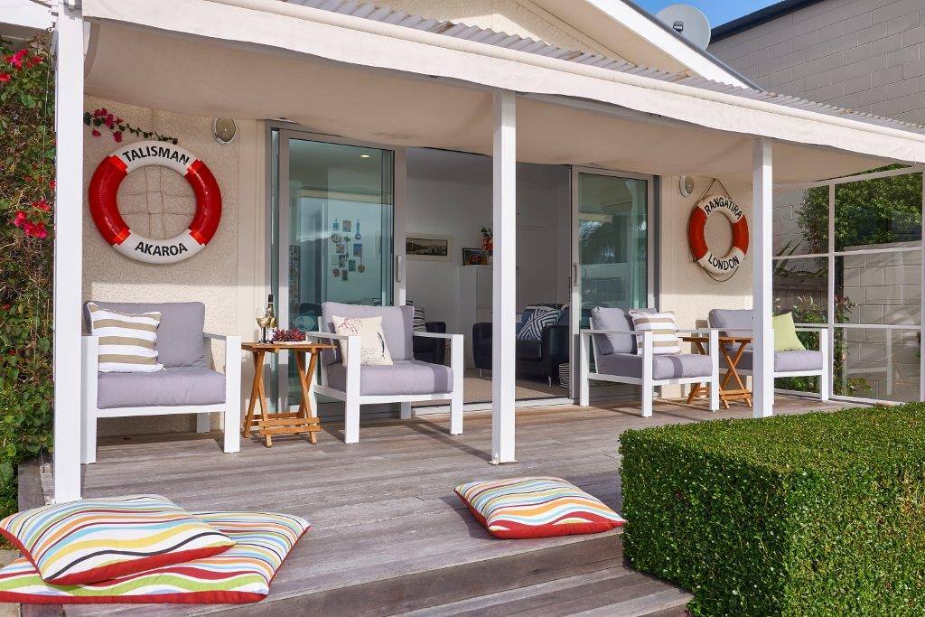 Front verandah facing the beautiful Akaroa Harbour