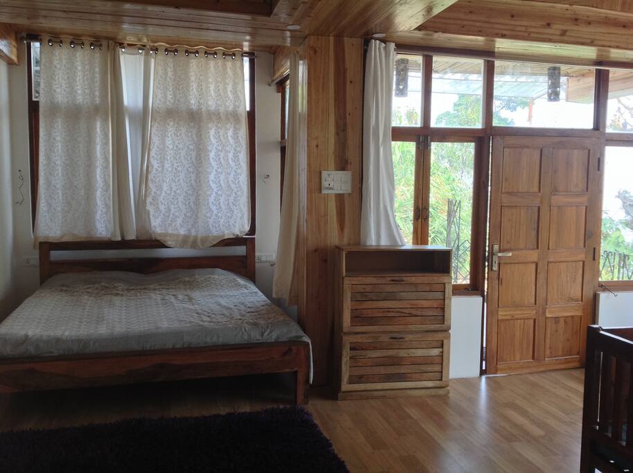Comfortable bed in a nook