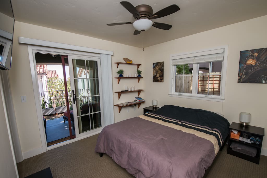 bedroom opens onto garden