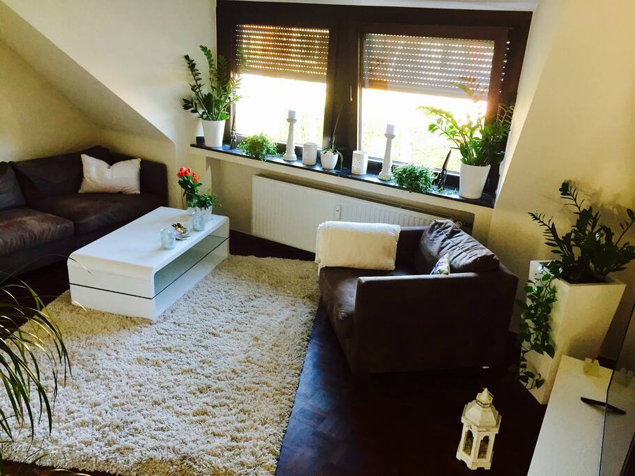 Cosy living room with a big tv, amazon prime, and a desk in the corner if you need to work.