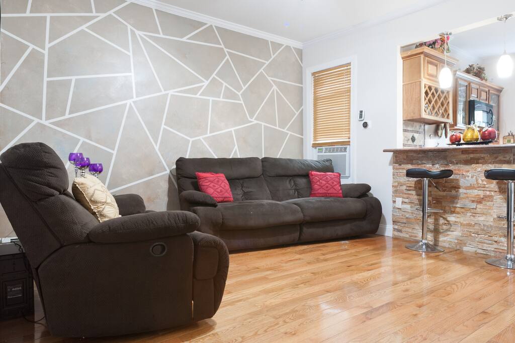Reclining sofas plus available queen air mattress
