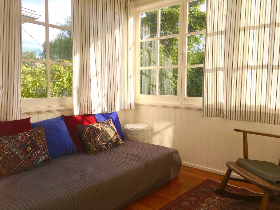 single day bed in cozy sun room off bedroom (perfect for reading and naps!)