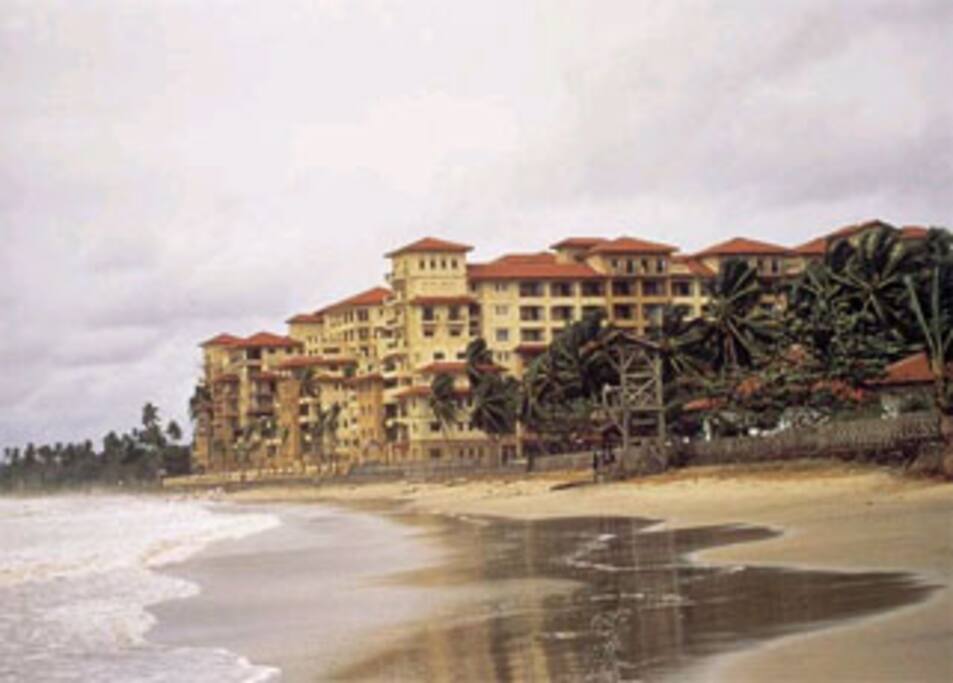 sandy beach right in front of the resort