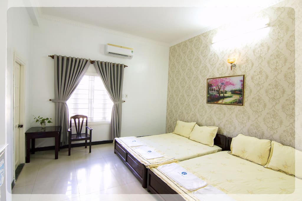 Bedroom 304 has two comfortable double beds for great night's sleep