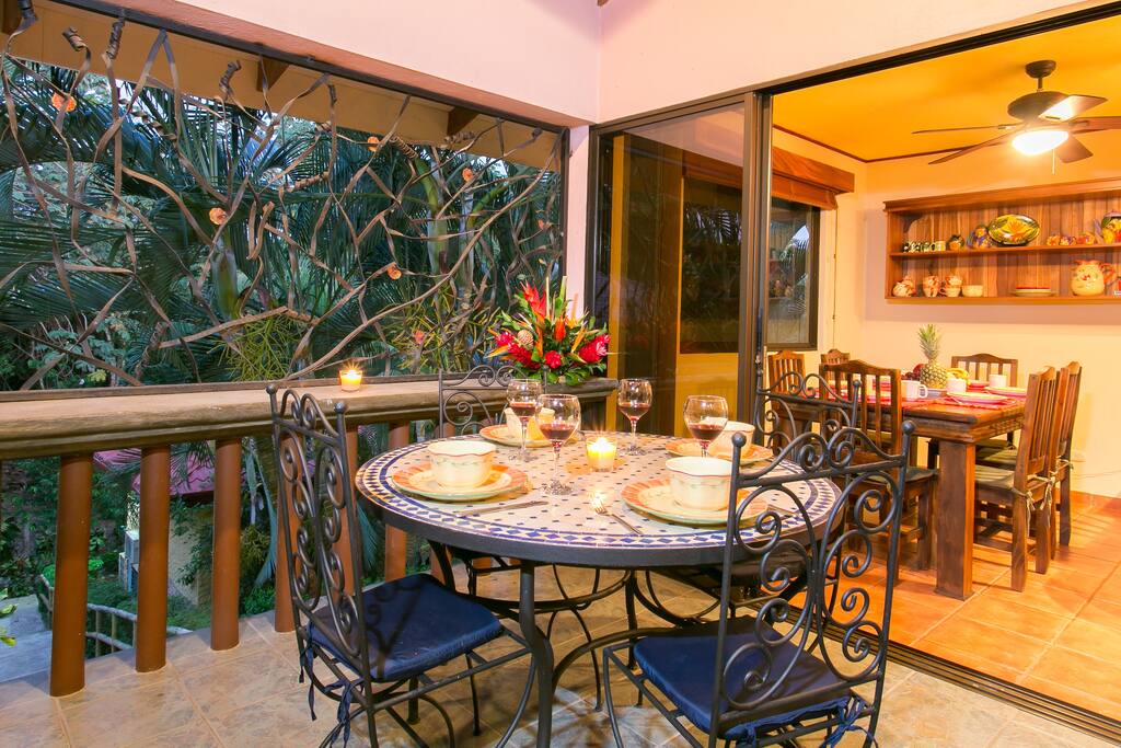 Enjoy outdoor dining on the lanai