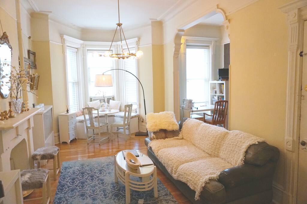Your living room area attached to the bedroom.