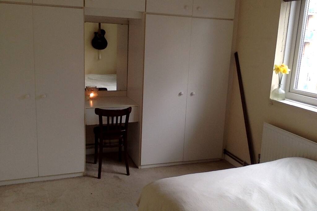 The bedroom.