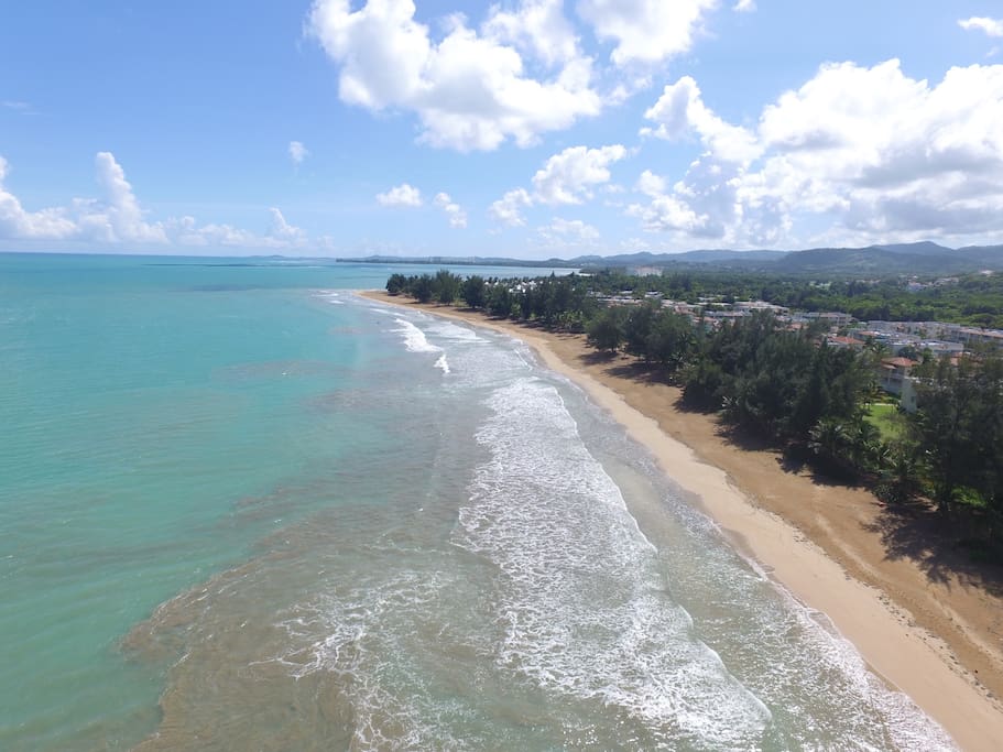 Private beach coastline, just steps from the property