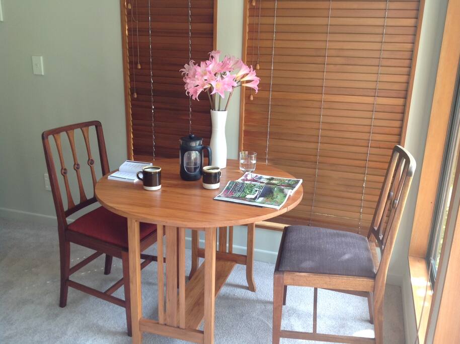 Enjoy your morning coffee in the sun.