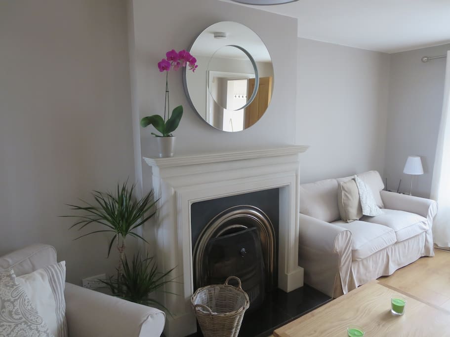 Cosy open fireplace