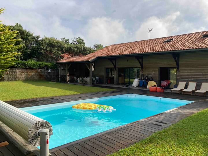 Belle Maison En Bois à 400 M Des Plages, Piscine - Seignosse