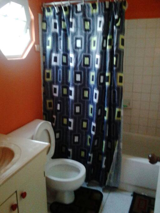 Clean bathroom space.