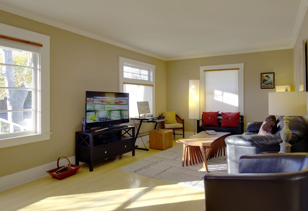 We provide high speed internet, smart TV, and a computer work station for your work or entertainment.