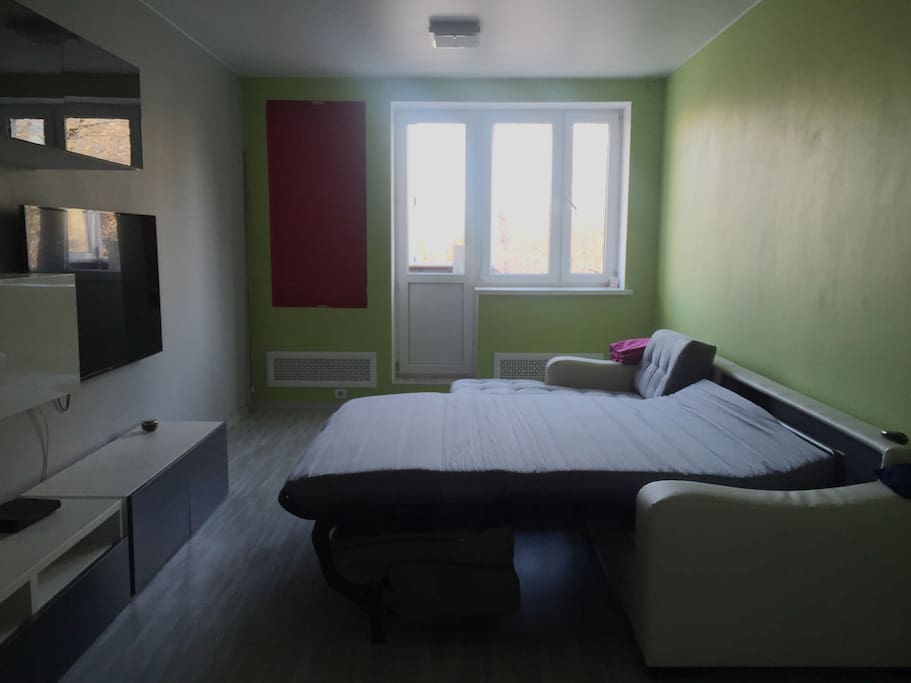 there's a double sofa bed in the guest room