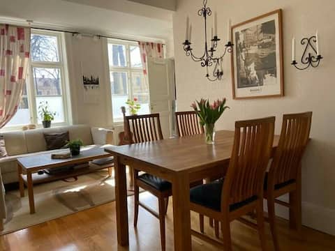 In the heart of the city center, quiet, cozy.