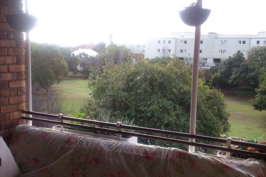 The balcony looking over the lawns