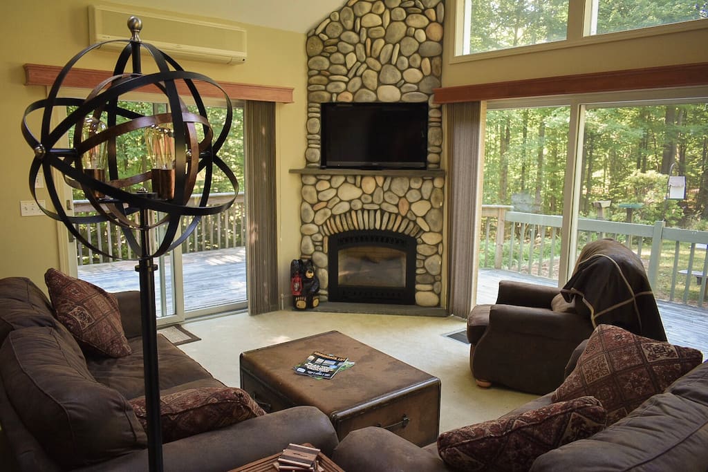 Cozy living room with gas fireplace