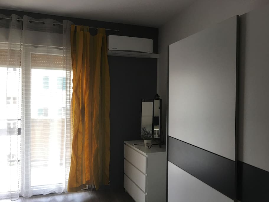 Gray-white double room