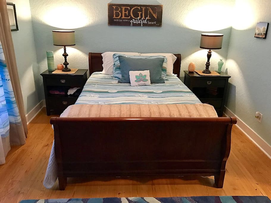 Master bedroom with queen bed