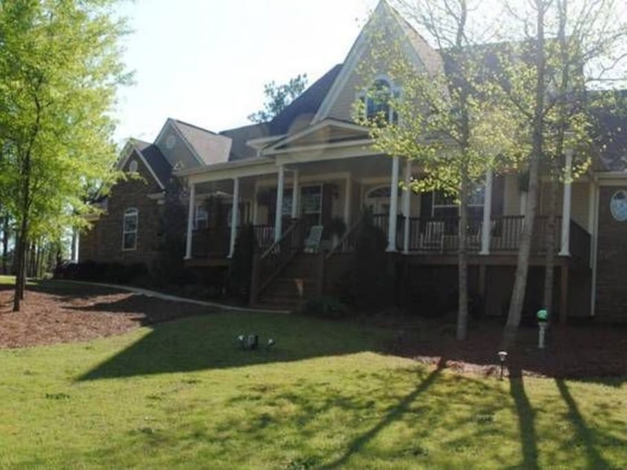 Outside of home. Apartment is the back of the left wing.