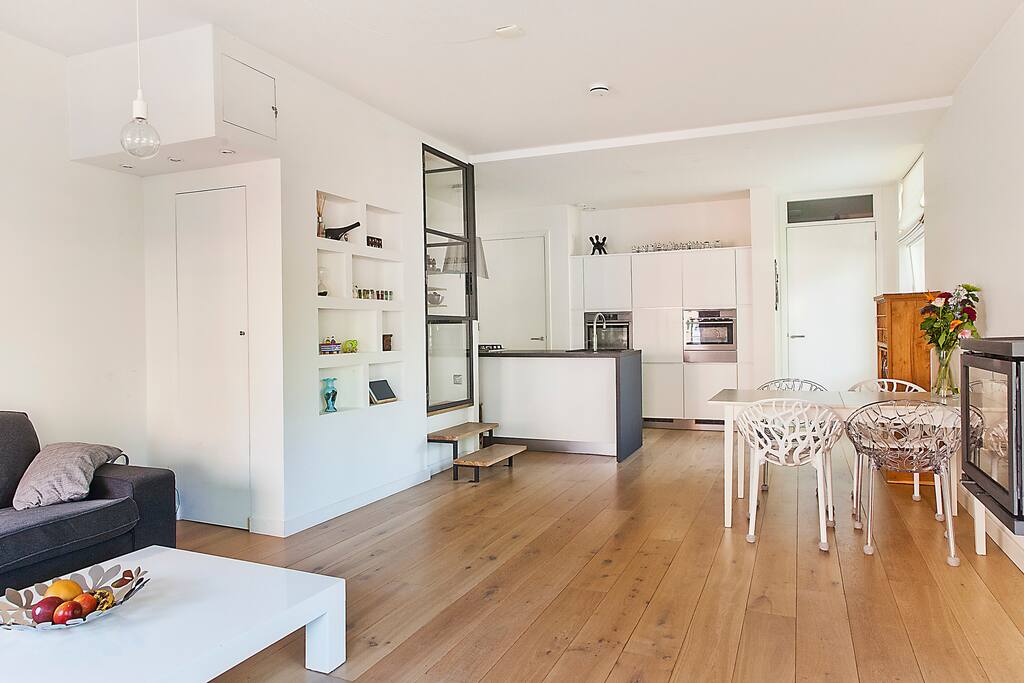 The living room + kitchen