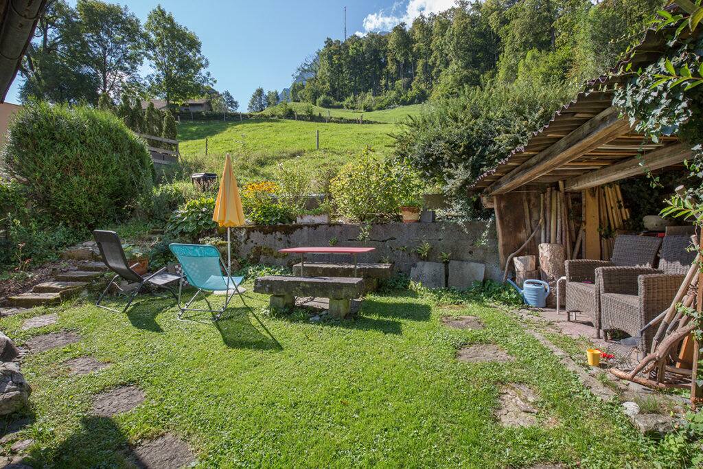 Garden and chillout area behind the house