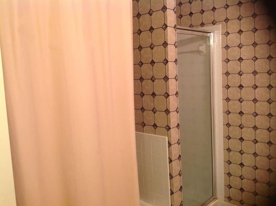 Separate shower and bathtub