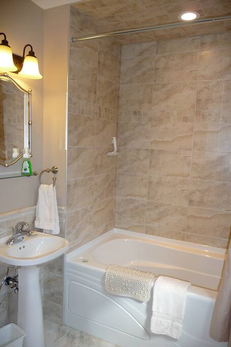The bathroom is spacious