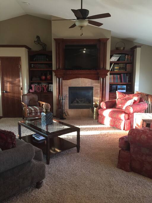 Open Concept Living Room with Kitchen and Dining Room
