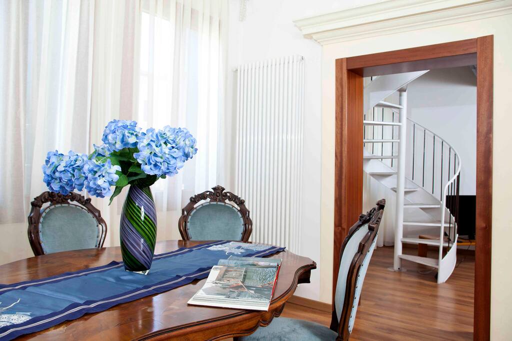 Dining room and staircase to upper room