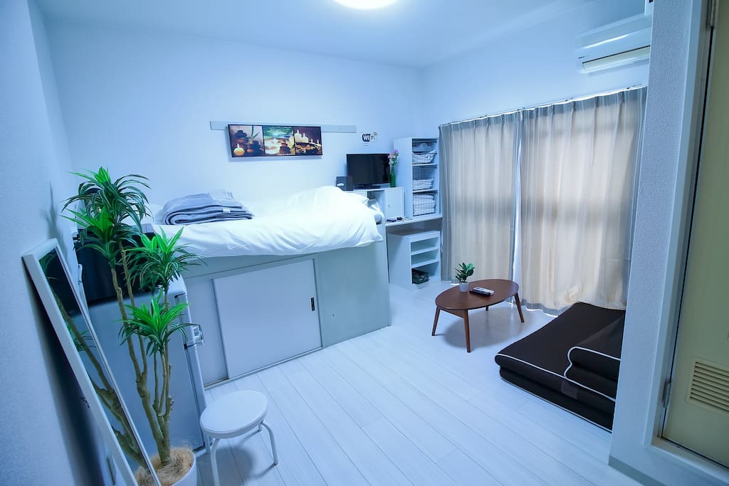 provide one single size bedding and double size sofa bed