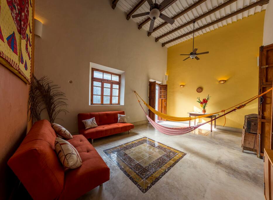 Living room with 2 futons for additional guests