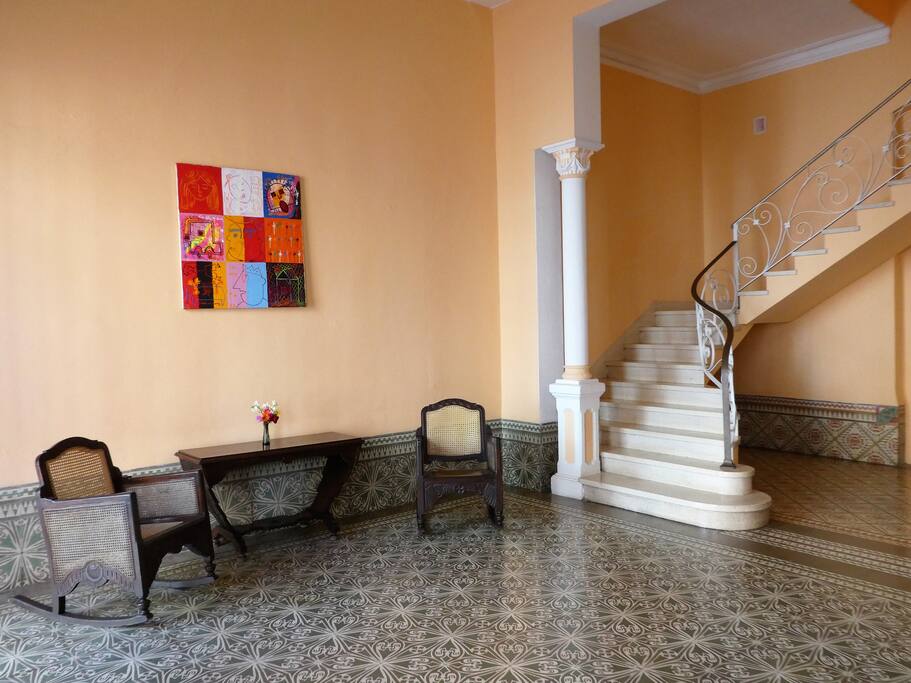 Head up the marble staircase to our rooftop terrace