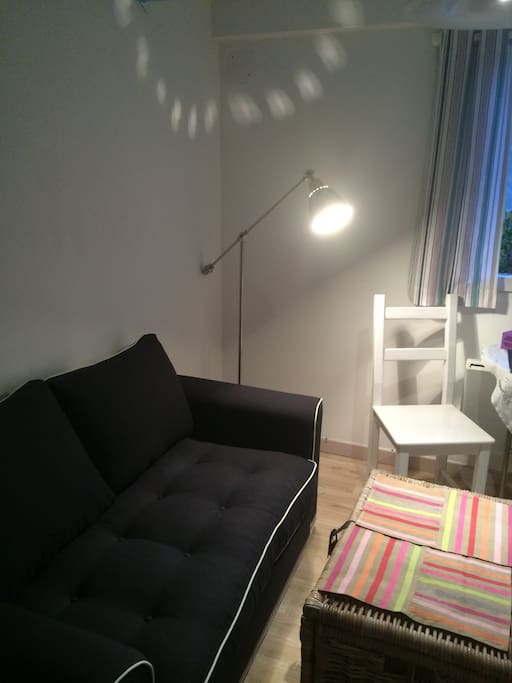 Salon avec canapé convertible