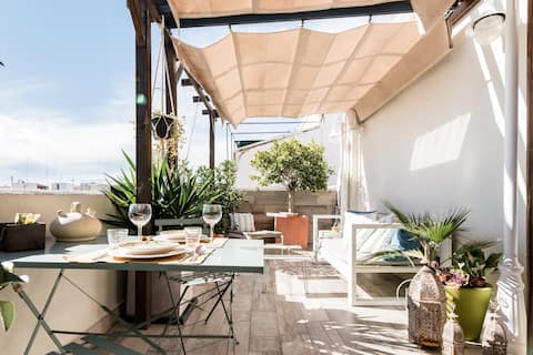 Romantic and Rustic Penthouse with a Sun Kissed Terrace