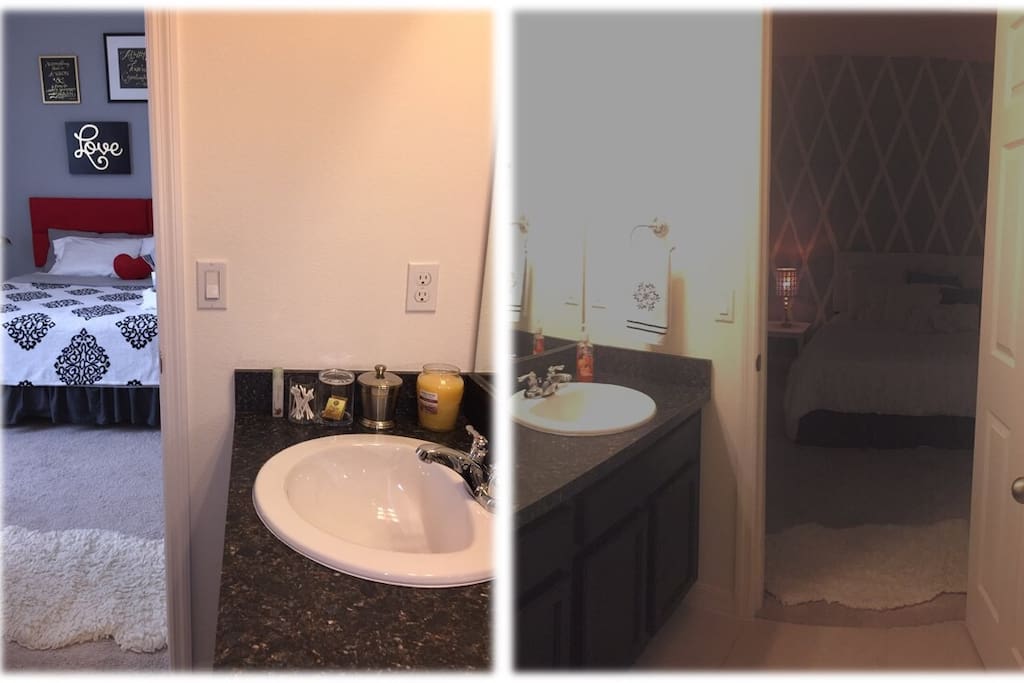 Rooms connected with the bathroom inside!!!