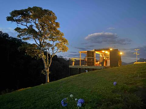Container with whirlpool and gorgeous view.